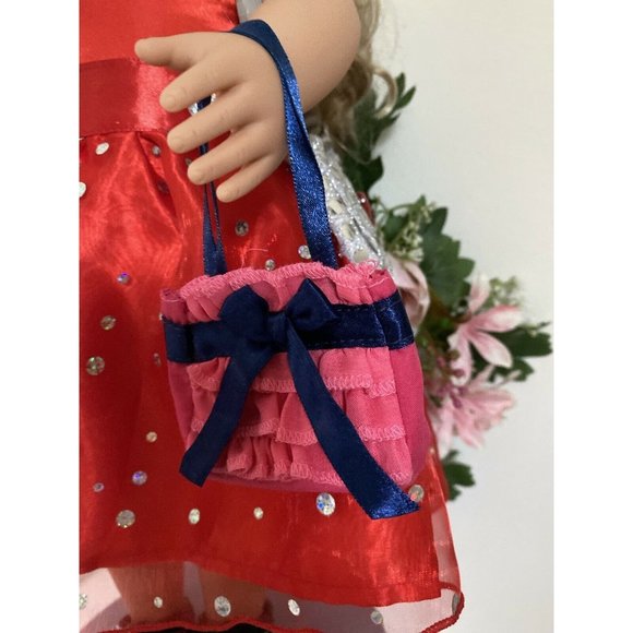 American Girl Battat OG Doll Retired Accessory Pink Navy Purse for Dolls 16" 18" - Picture 1 of 12